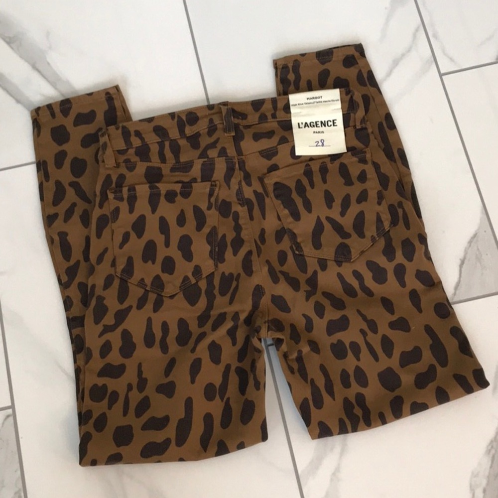 New ⭐️ L’Agence Animal Print Skinny Crop Jeans - Picture 4 of 5